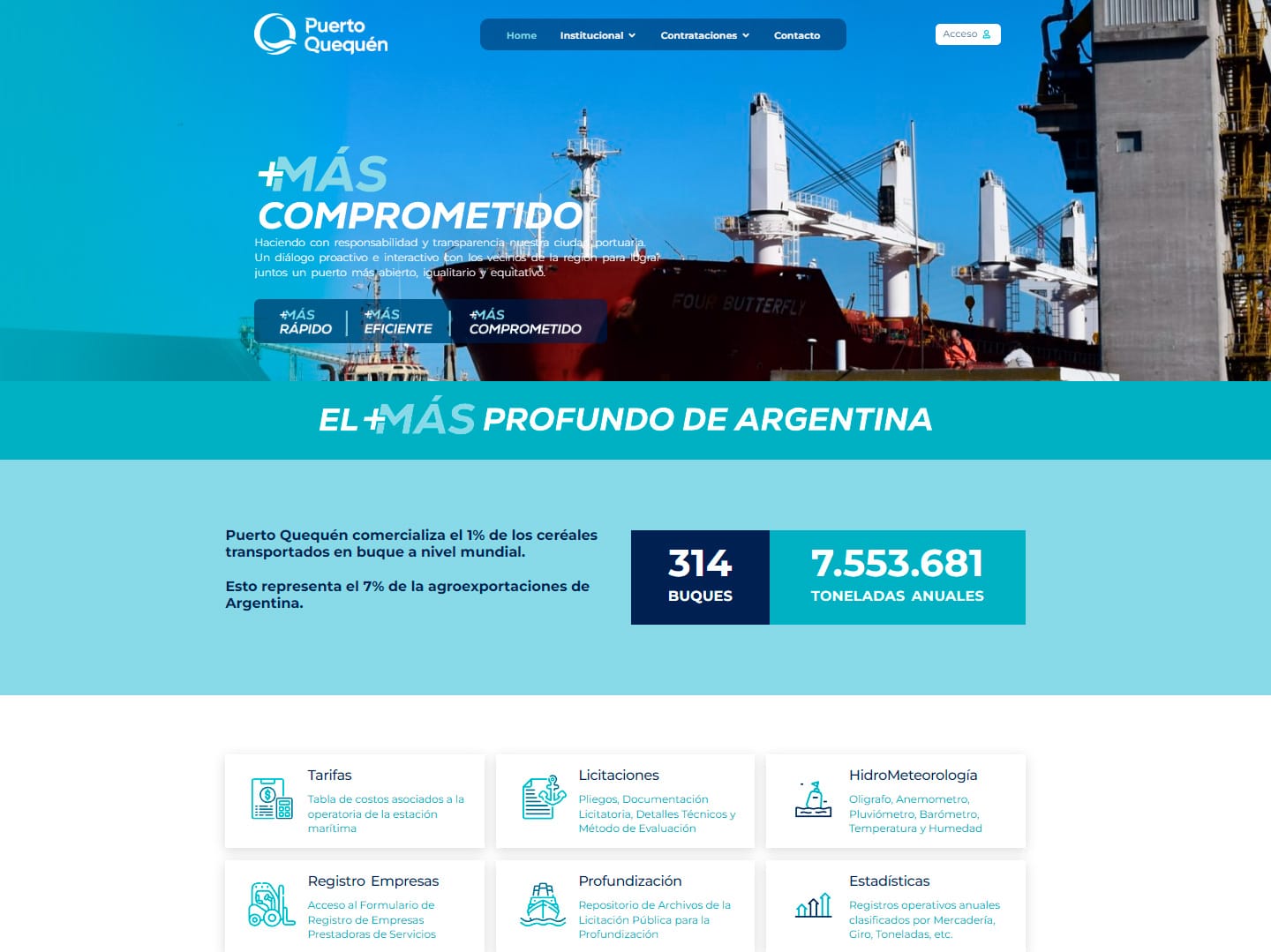 Puerto Quequén presenta su nuevo sitio web oficial