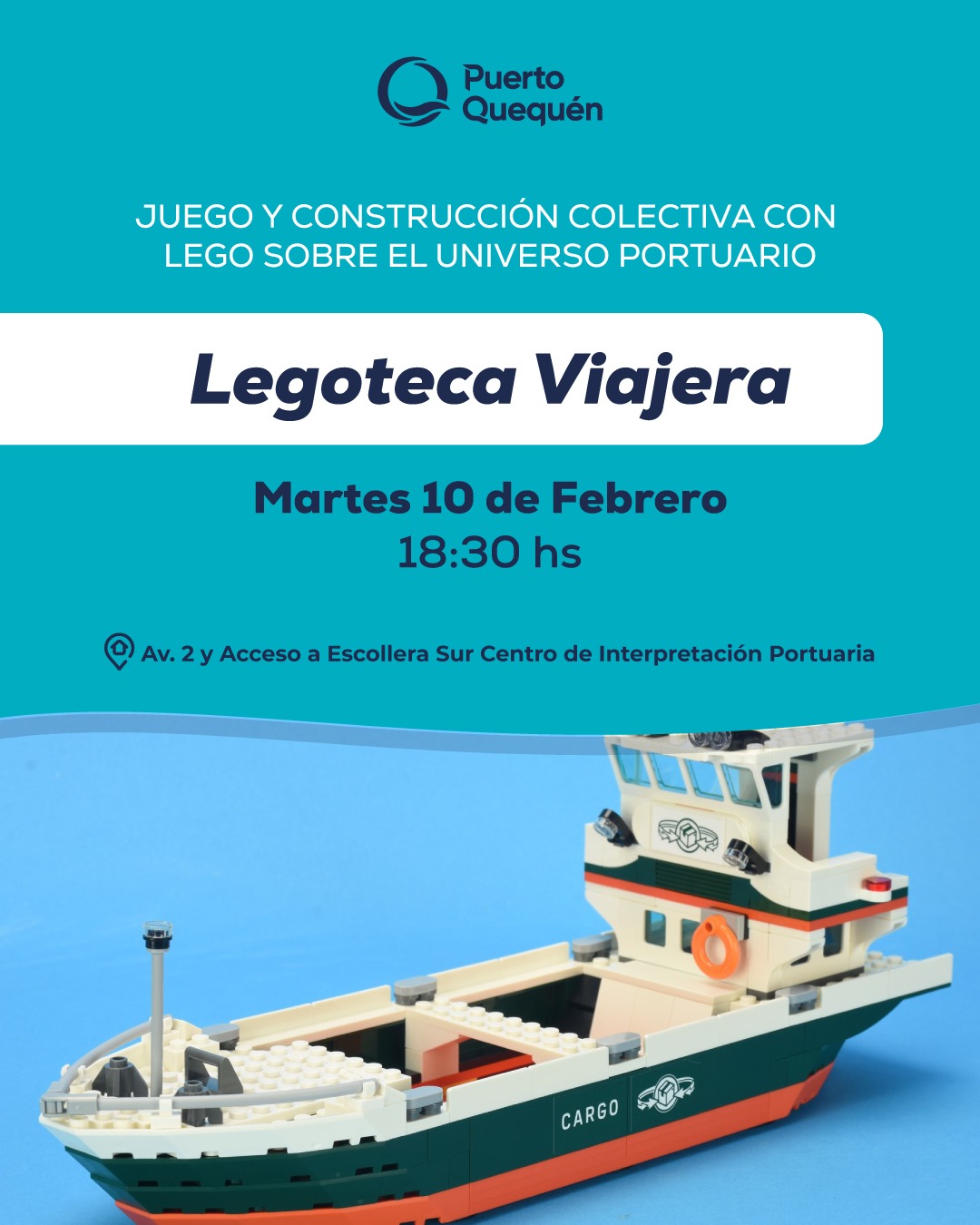Legoteca Viajera Juego, creación y construcción colectiva en Puerto Quequén