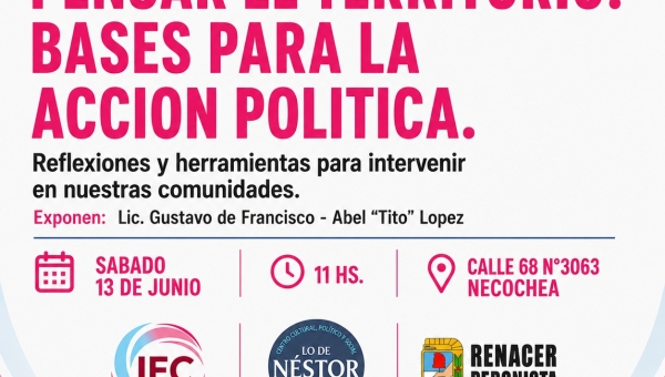 En Necochea se realizará una nueva charla del ciclo “Construyendo Comunidad 2026”