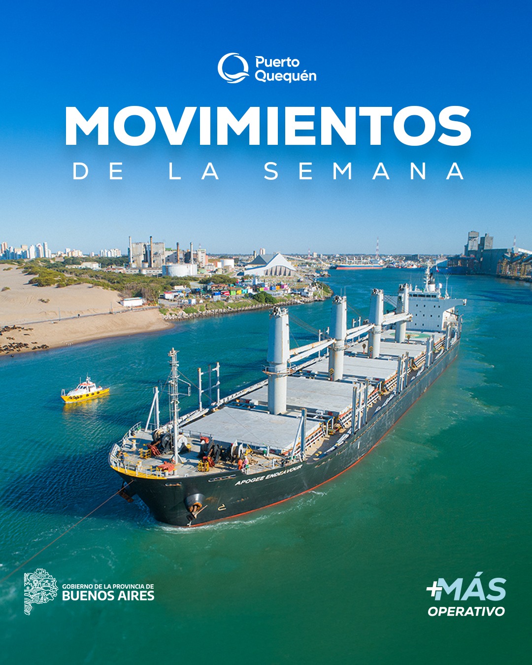 Movimientos de la semana en PuertoQuequen: 6 buques